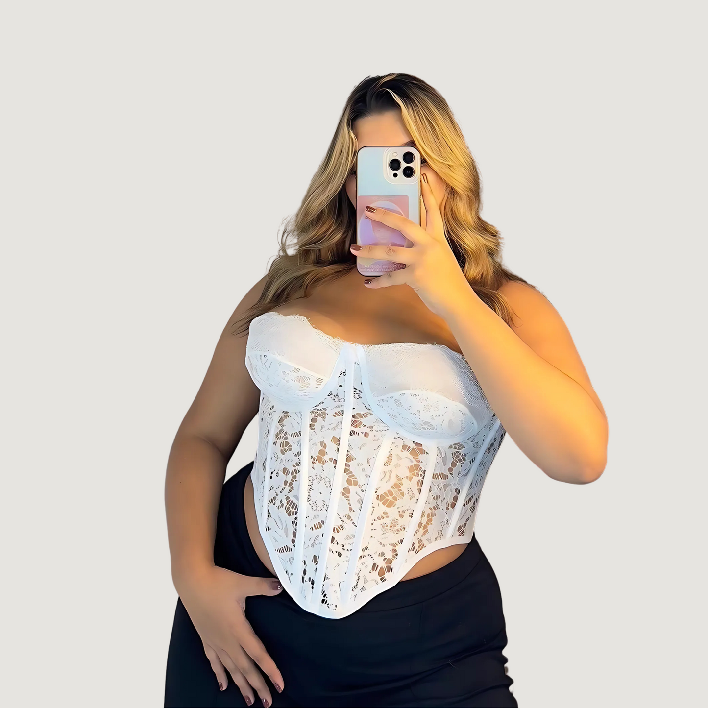 Corset Top with Built-In Cups