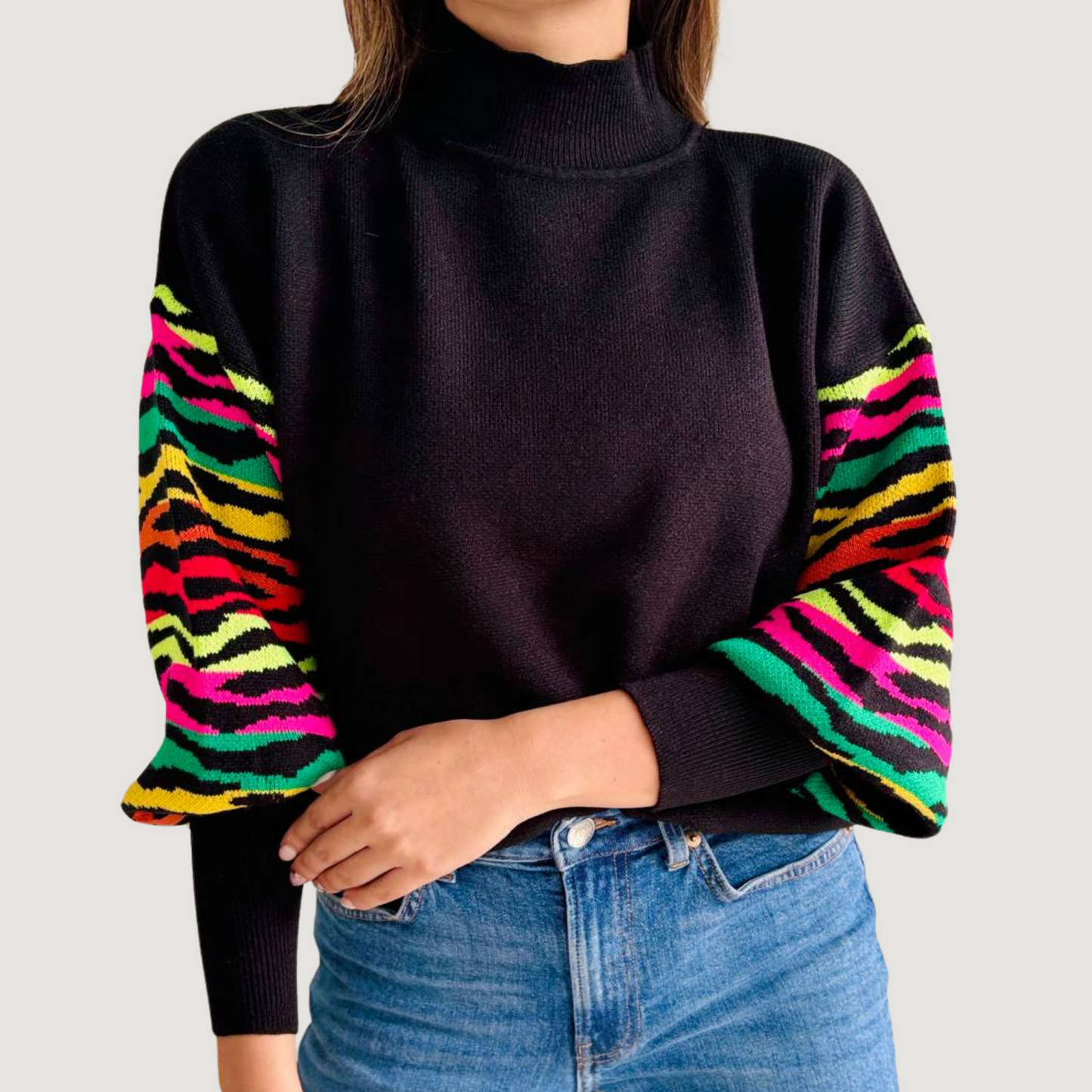 Graphic Puff Sleeve Pullover
