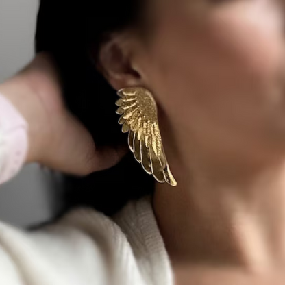 Pendientes de alas de ángel doradas