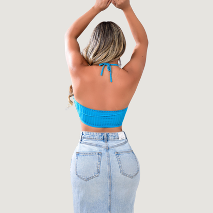 Camiseta sin mangas con lazos ajustables en el cuello