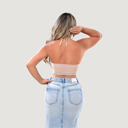 Camiseta sin mangas con lazos ajustables en el cuello