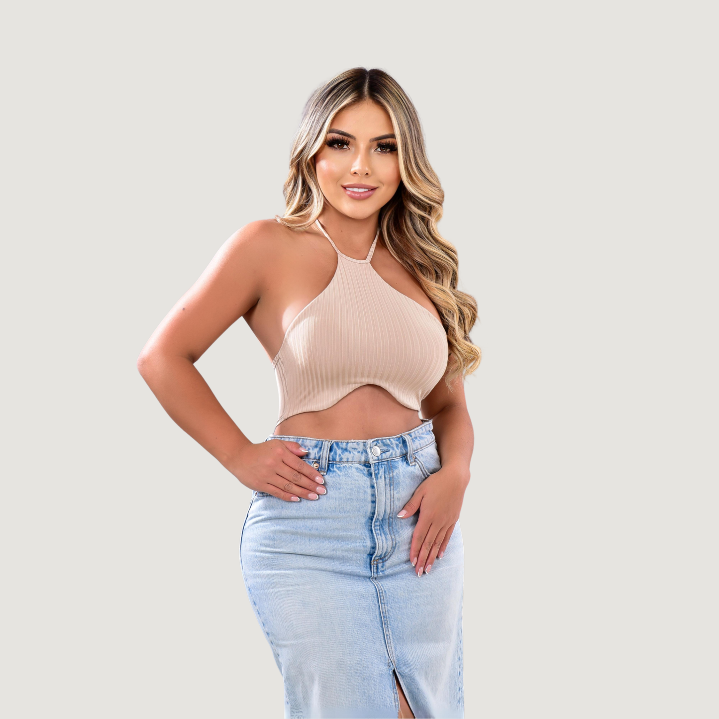 Camiseta sin mangas con lazos ajustables en el cuello