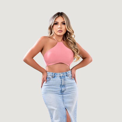 Camiseta sin mangas con lazos ajustables en el cuello