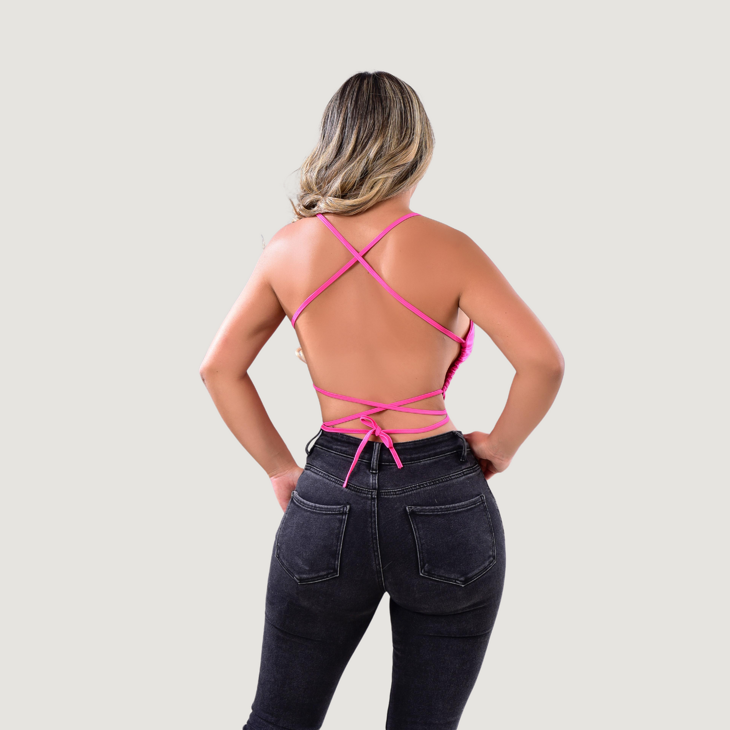 Open Back Top with Delicate Straps