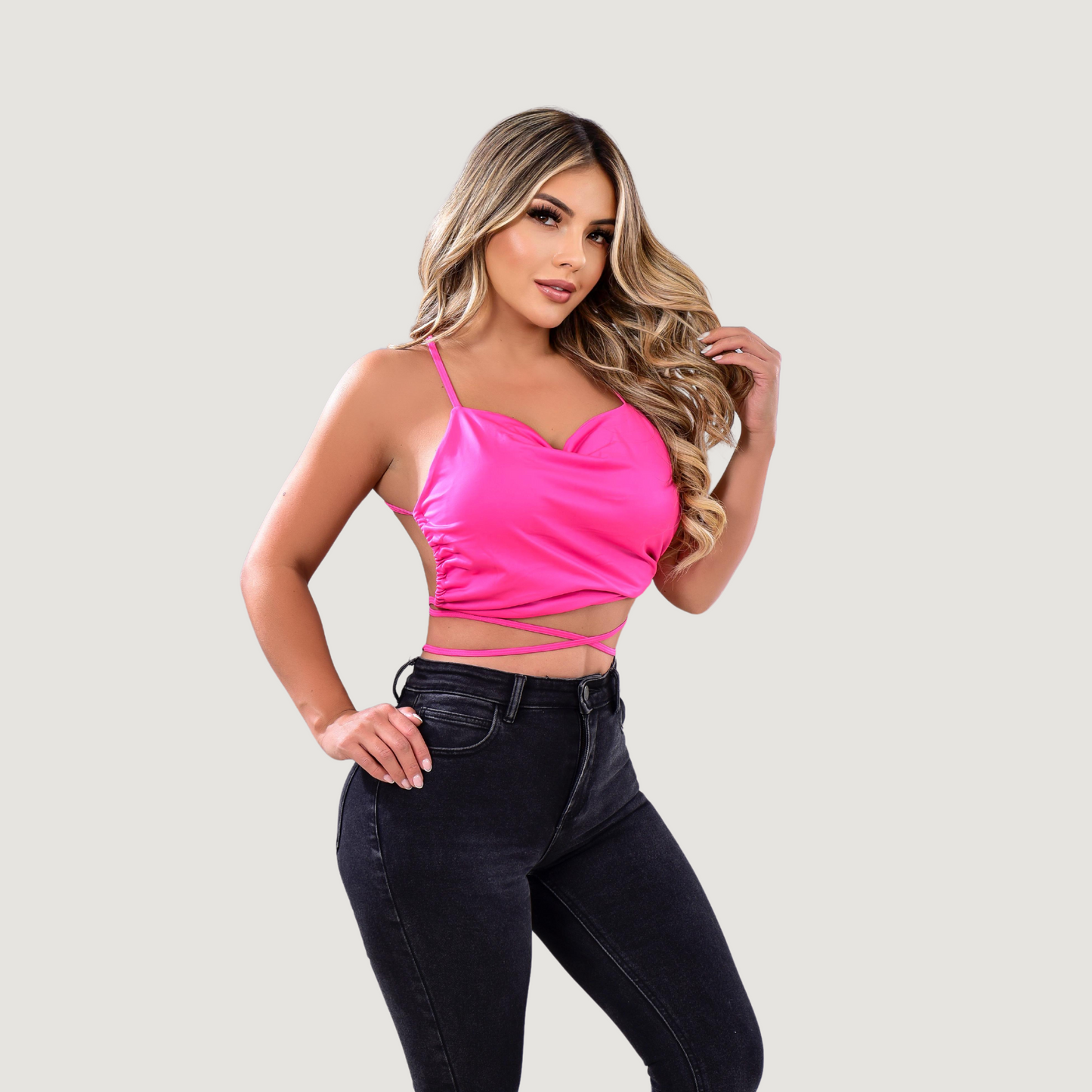 Open Back Top with Delicate Straps