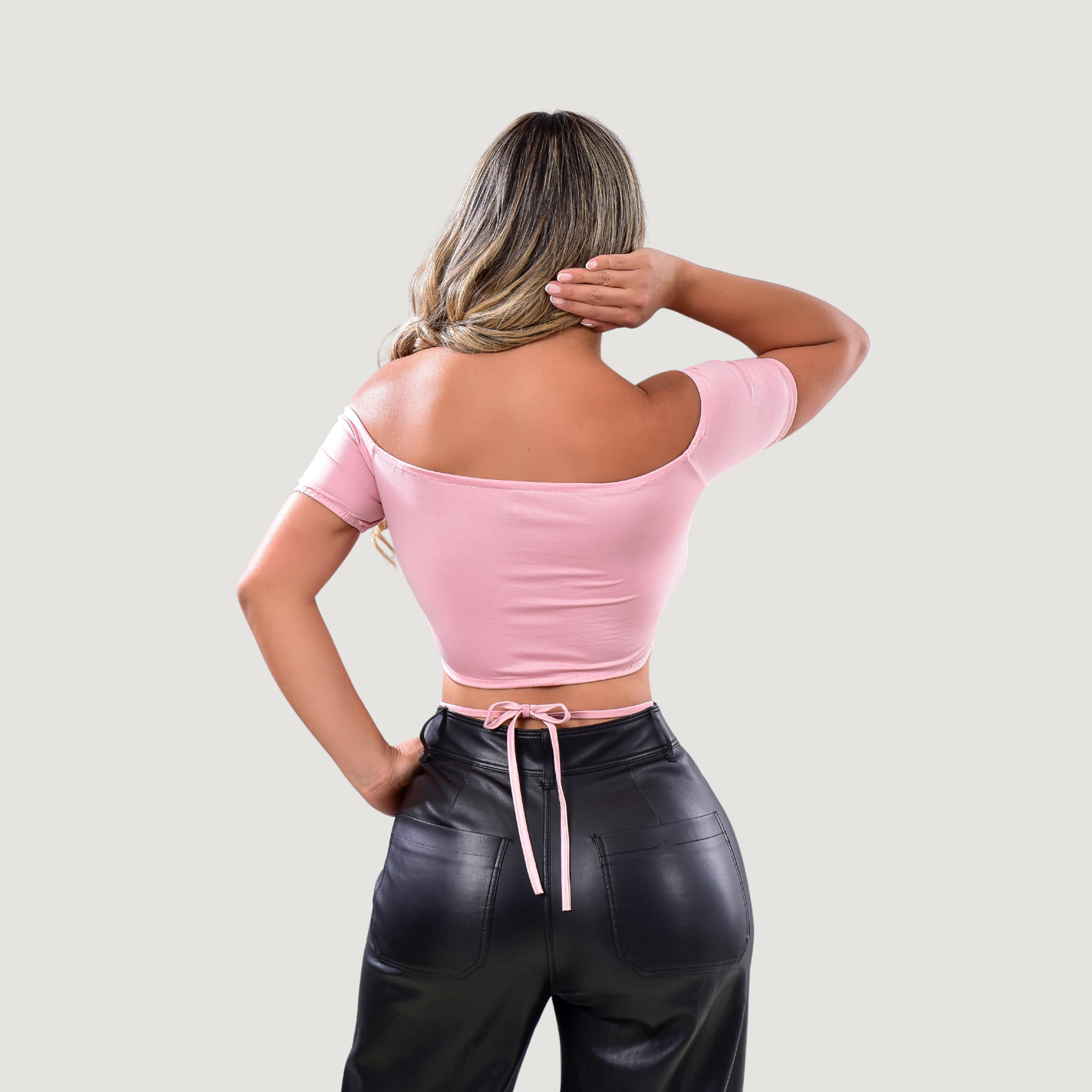 Off-Shoulder Cropped Tee - Short Sleeves..