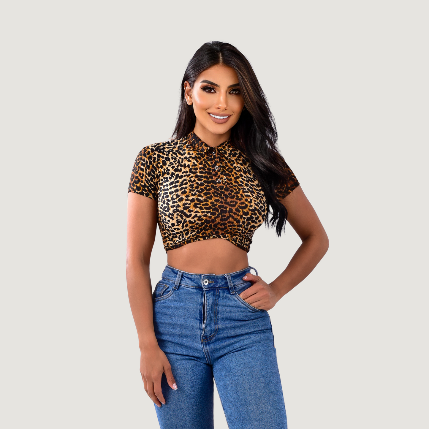 Comfortable Polo Ribbed Top - Saida Fashion 