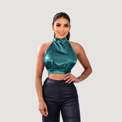 Backless top - adjustable ties - Saida Fashion 