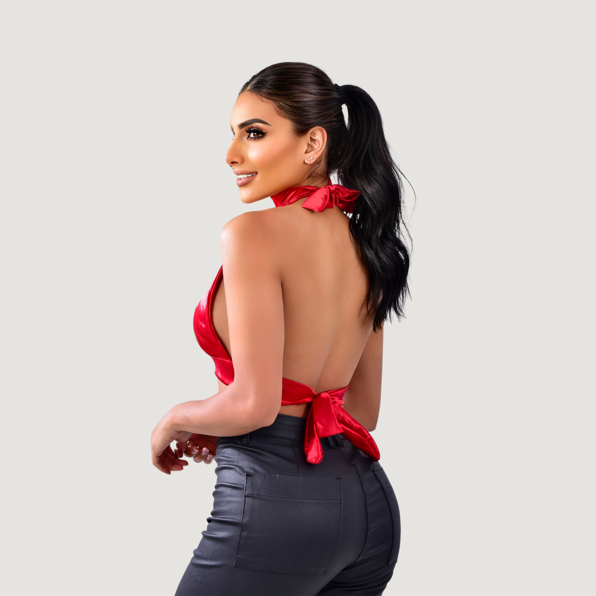 Backless top - adjustable ties - Saida Fashion 