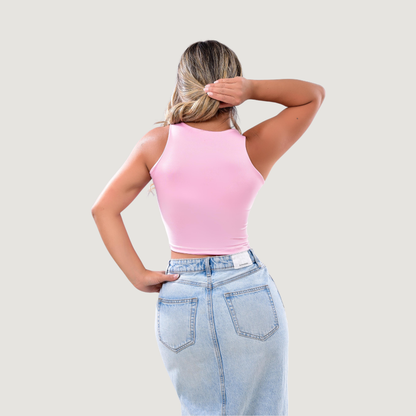 Cut Out Crop Top with Spandex Material