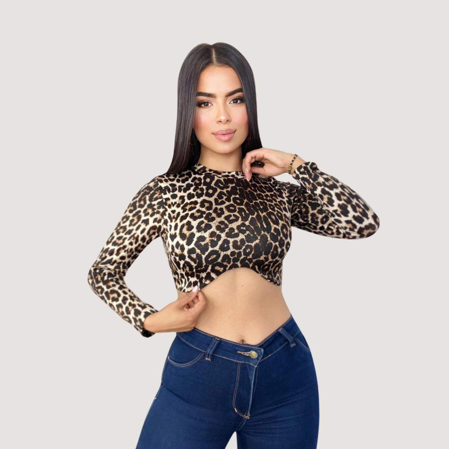 Ribbed Backless Long Sleeve Top