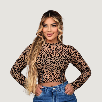 Long Sleeve Crop with Zippers