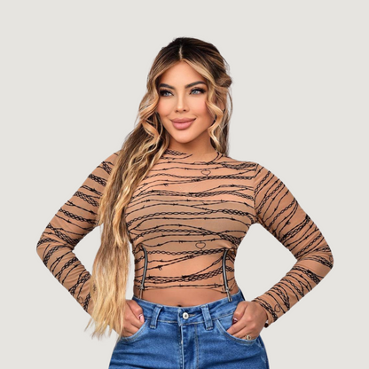 Long Sleeve Crop with Zippers