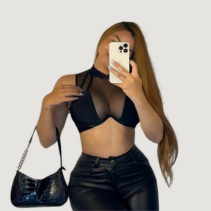 Sheer Crop Top with Structure