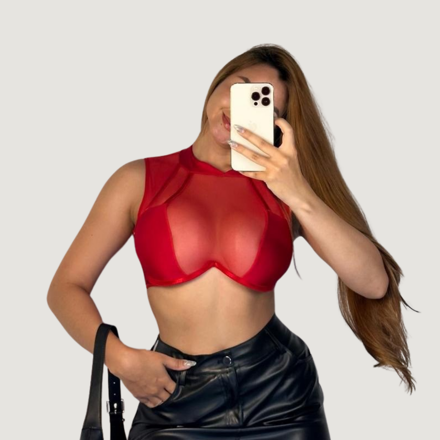 Sheer Crop Top with Structure