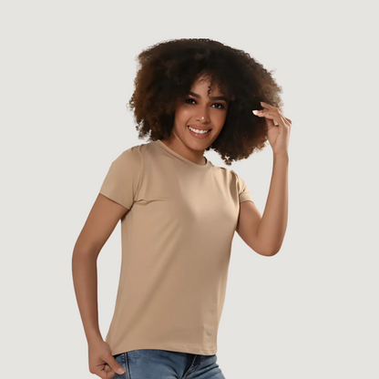 Camiseta de algodón elástico y de corte relajado