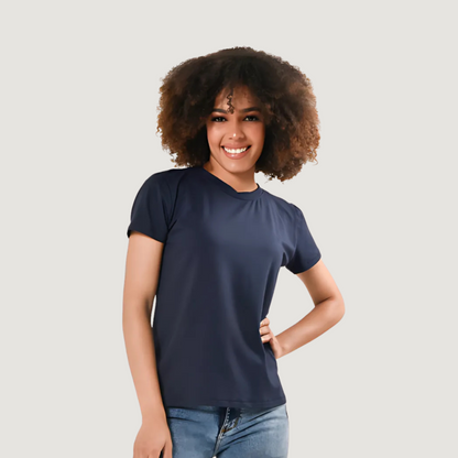 Camiseta de algodón elástico y de corte relajado