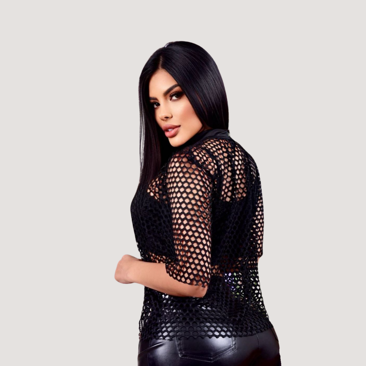 Fishnet shirt-inner top- adjustable strap design - Saida Fashion 