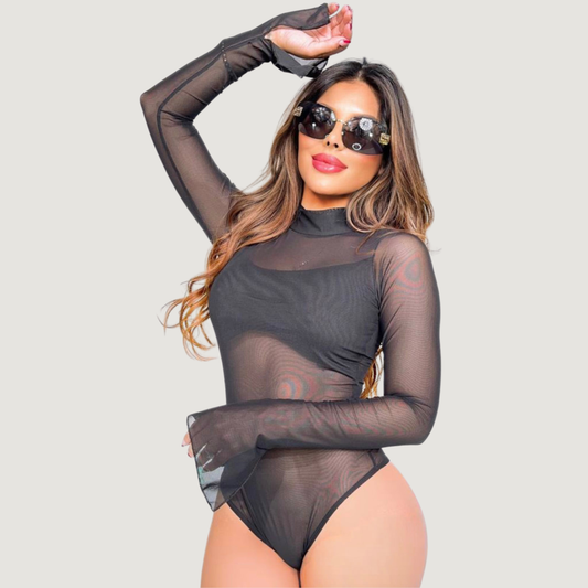Bodys para mujer - Mangas acampanadas de malla