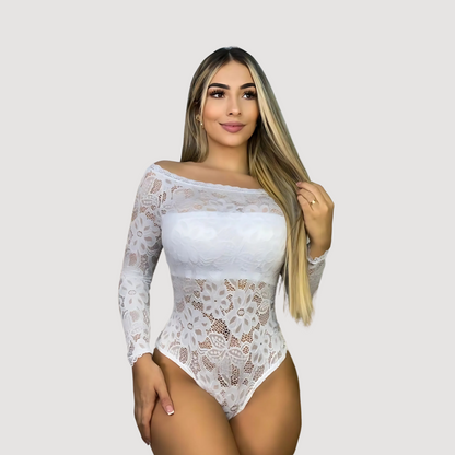 Lace Bodysuit Top - Lined Bust Style
