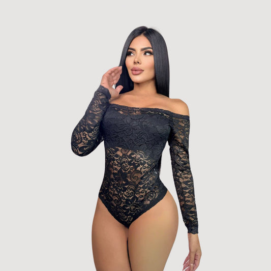Lace Bodysuit Top - Lined Bust Style..
