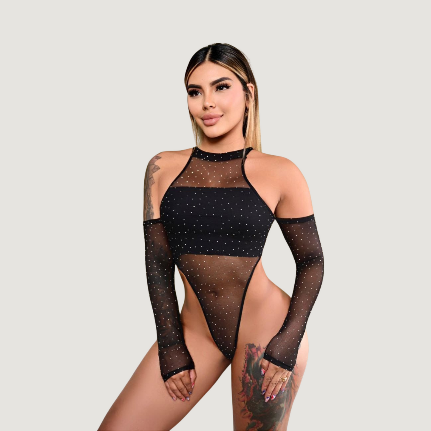 Body de malla - Diseño de corte alto