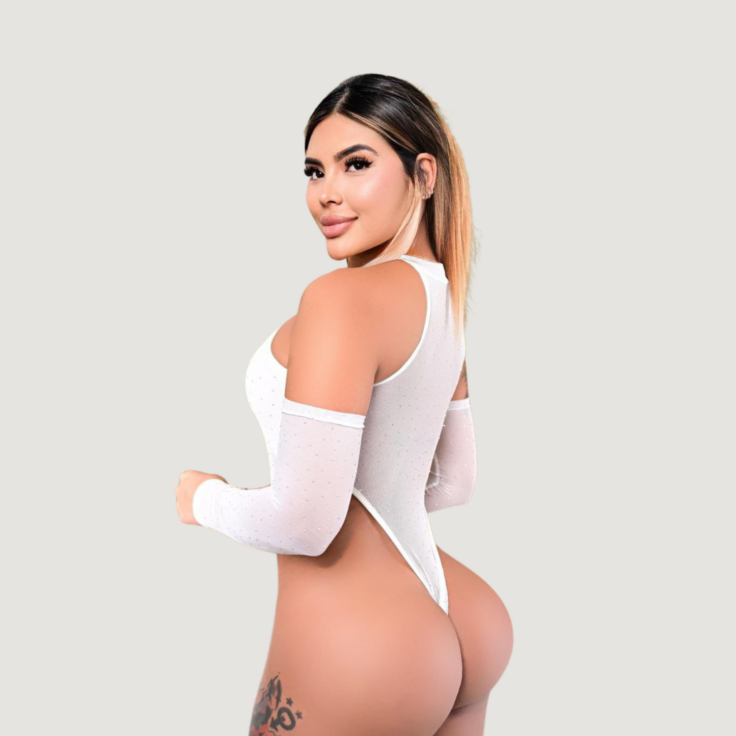 Body de malla - Diseño de corte alto