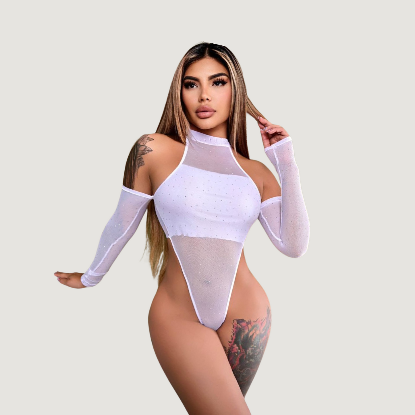 Body de malla - Diseño de corte alto