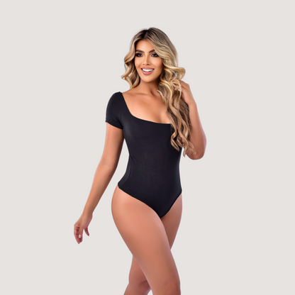 Basics Bodysuit For Work - Square Neck Fit - Saida Fashion 
