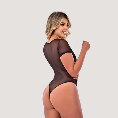 Transparent Bodysuit - Chic Mesh Look - Saida Fashion 