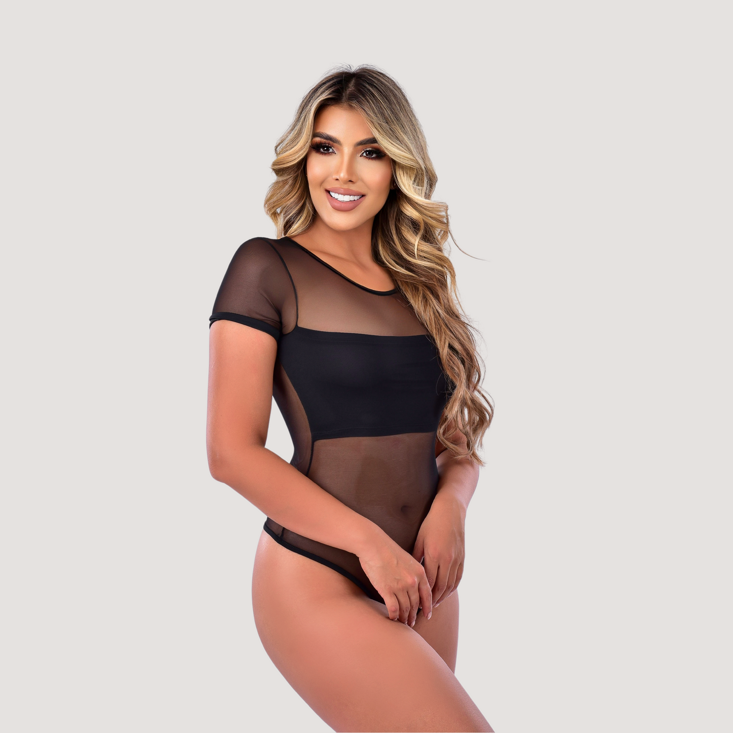 Transparent Bodysuit - Chic Mesh Look - Saida Fashion 