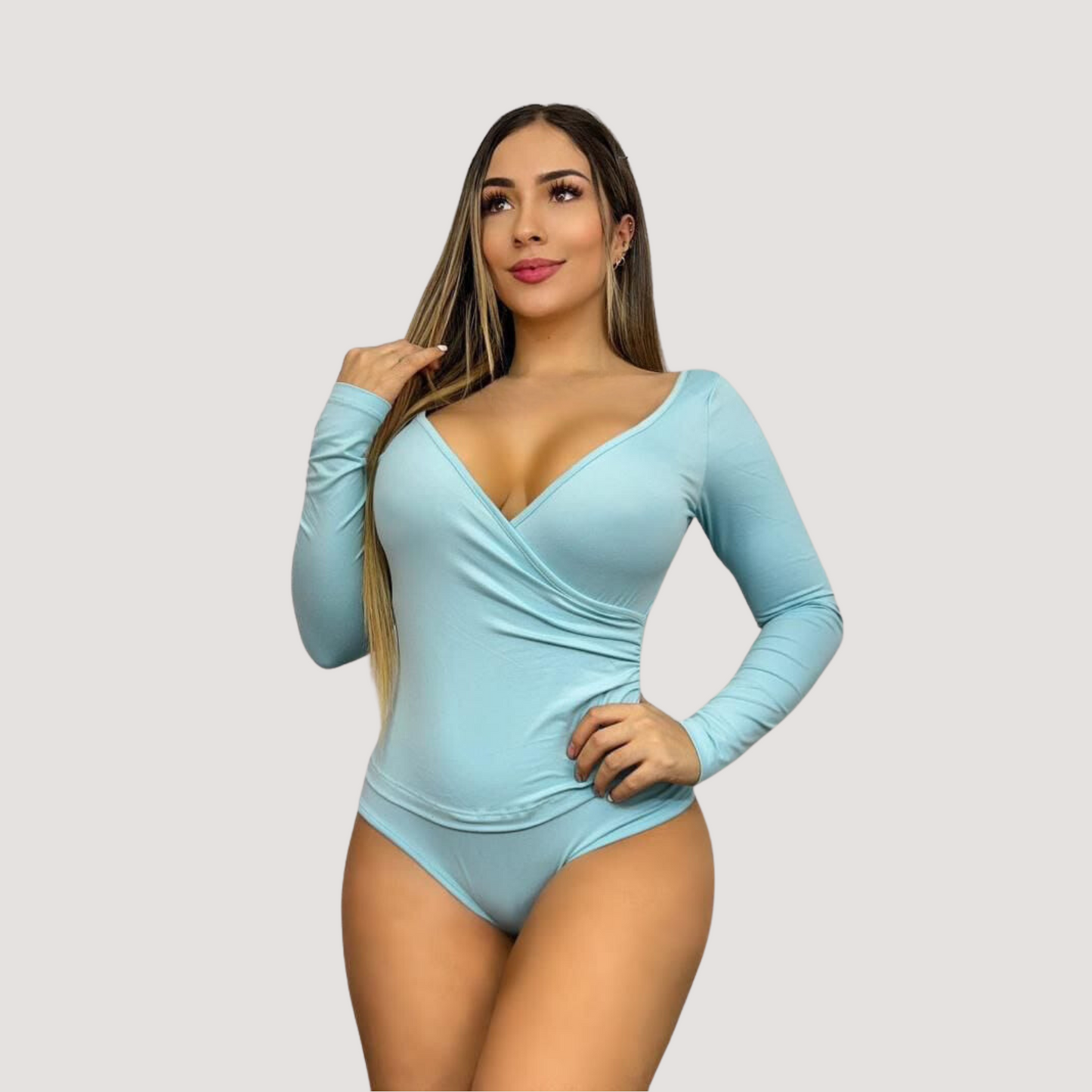 Thong Bodysuit with Long Sleeves