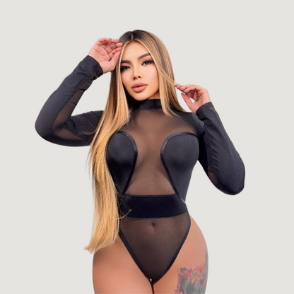 Sexy High Cut Sheer Bodysuit..