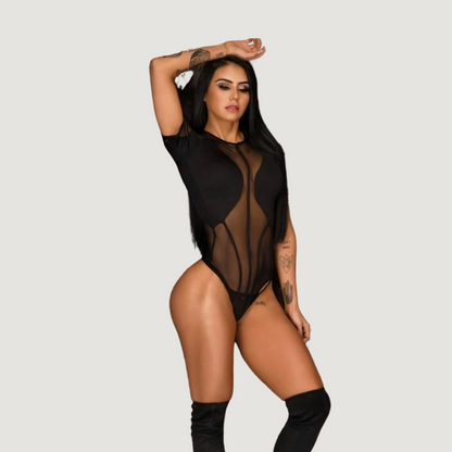 Body de tanga transparente