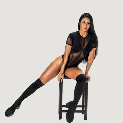 Body de tanga transparente