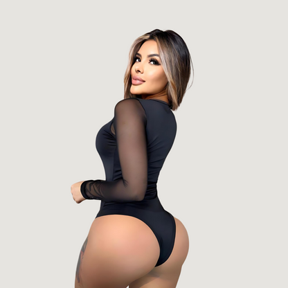 Sexy Mesh Contrast Bodysuit