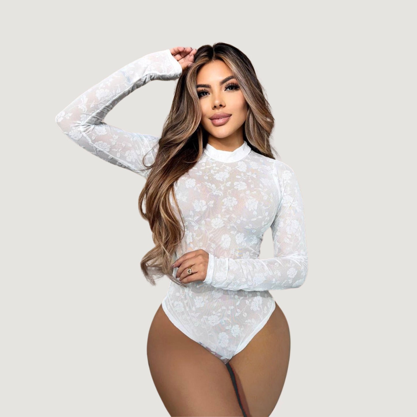 Body de malla de leopardo con textura de terciopelo