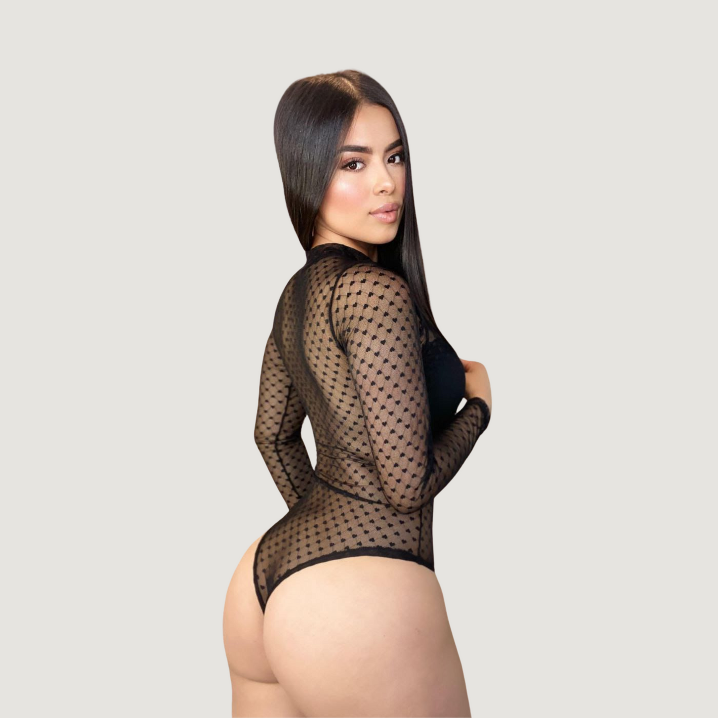 Transparent Bodysuit with Embroidery..