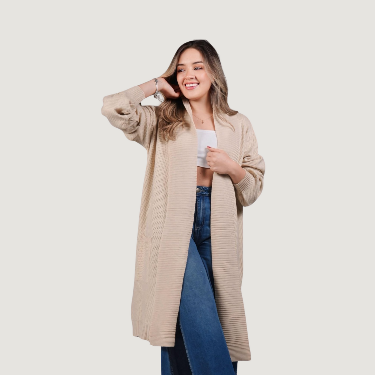 Long Knit Duster Cardigan Sweater