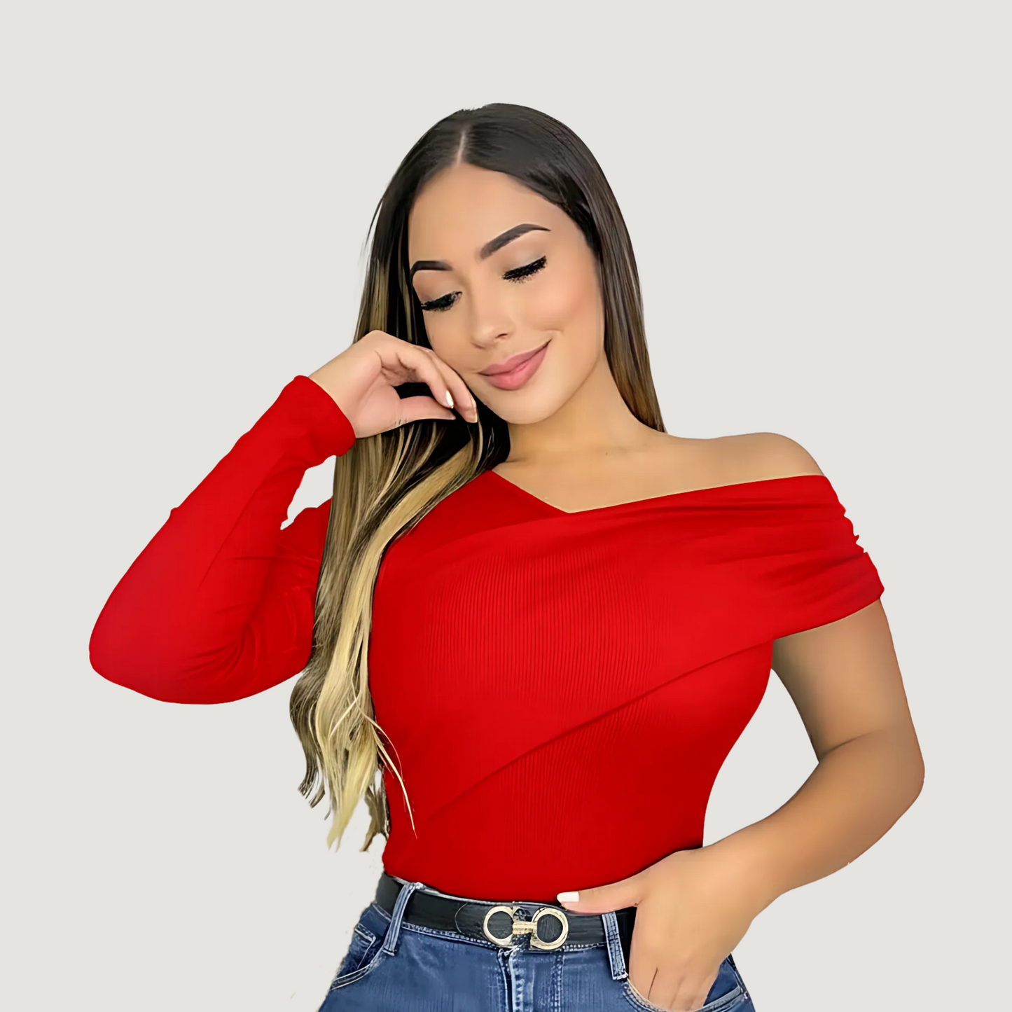 Wrap Front Ribbed Top