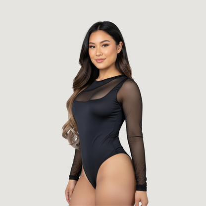 Sexy Mesh Contrast Bodysuit