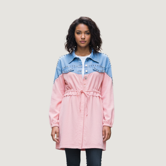 Jackets for Women with Mixed Fabric Design