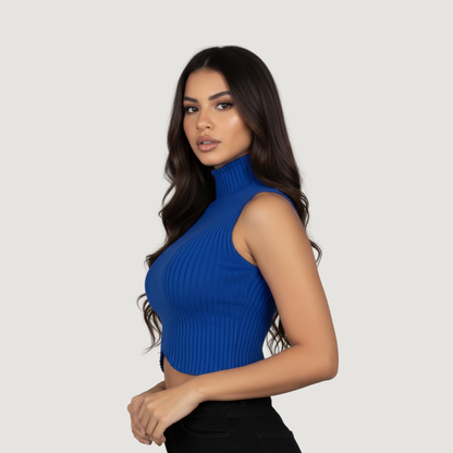 High Neck Tank Top - Chic Style