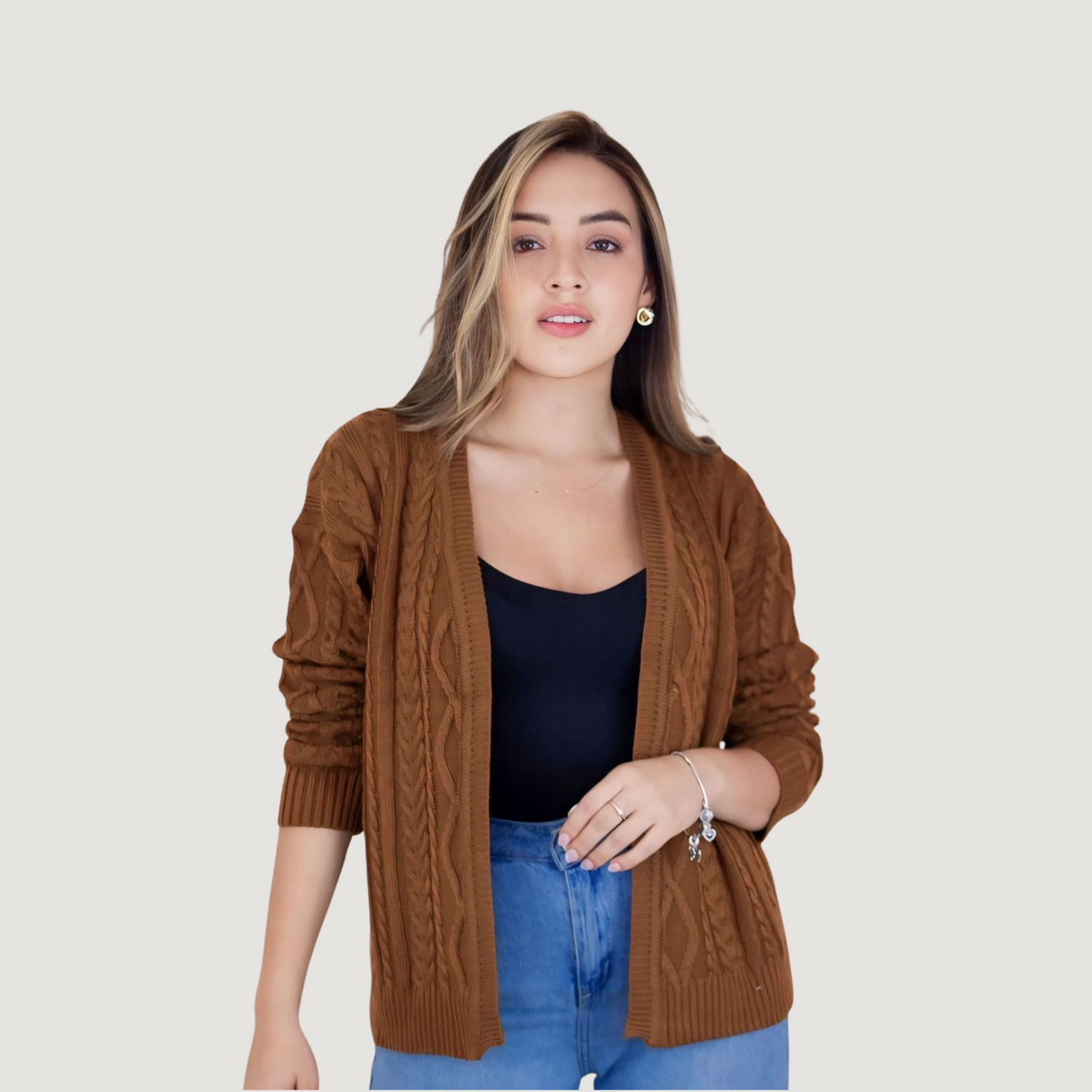 Open-Front Knit Cardigan