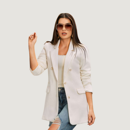 Chic Tailored Longline Suede Blazer