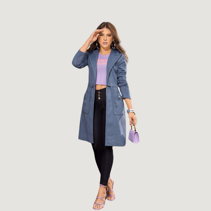 Trench Coat with Adjustable Waist - Saida Fashion 