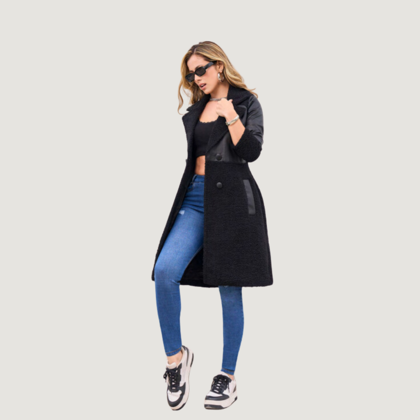 Women’s Black Coats with Stretch Fabric