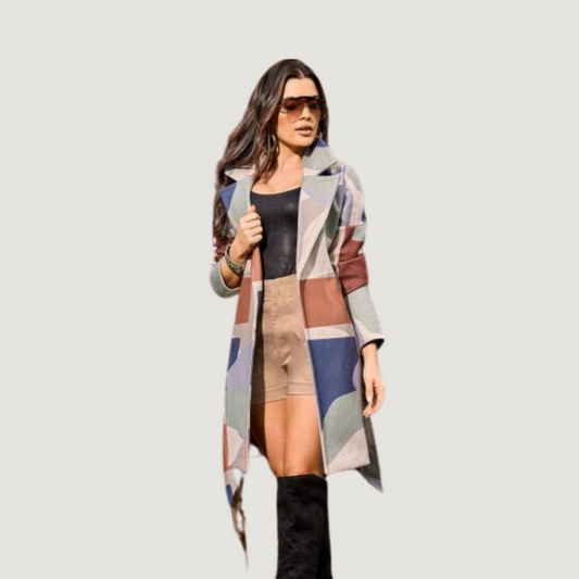 Tailored Fit Multicolor Coat