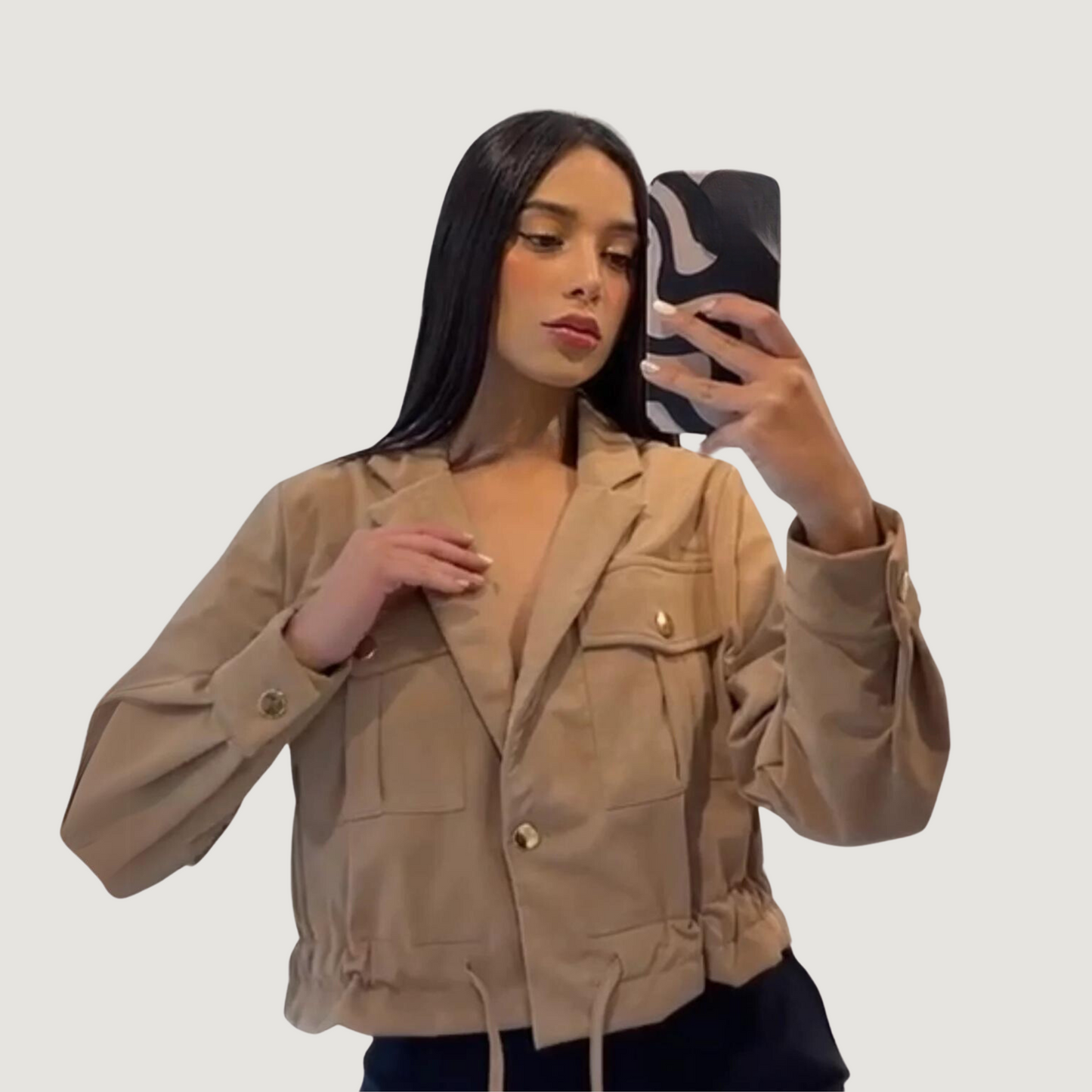 Short Jacket with Gold Buttons