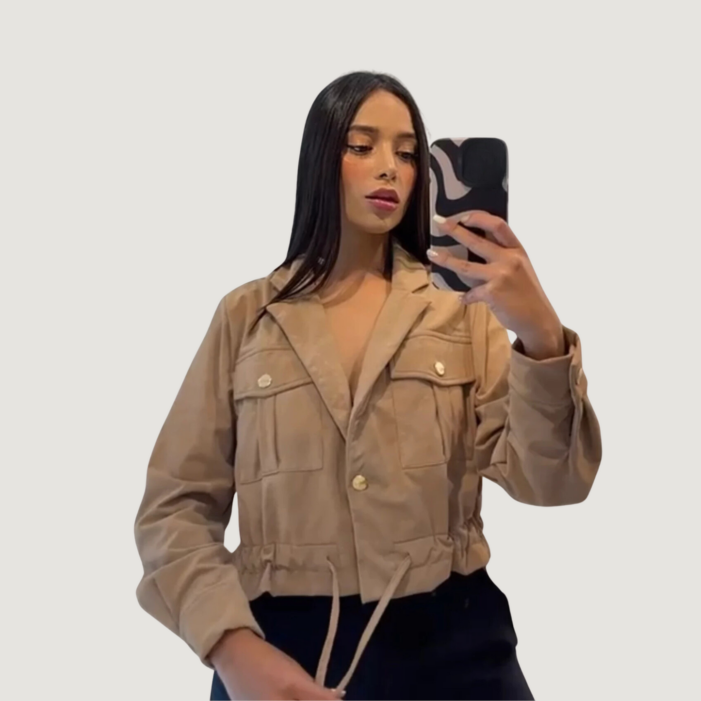 Short Jacket with Gold Buttons